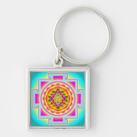 Sri Yantra Sacred Geometry キーホルダー (正面)