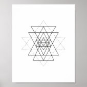 Sri Yantra Sacred Geometry Wall Art Poster ポスター (正面)