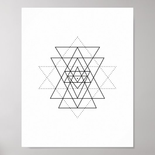 Sri Yantra Sacred Geometry Wall Art Poster ポスター (正面)