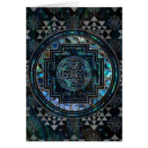 Sri Yantra/Sriのチャクラのアワビの貝および銀