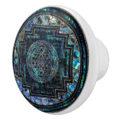 Sri Yantra/Sriのチャクラのアワビの貝および銀 セラミックノブ (右)