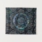 Sri Yantra/Sriのチャクラのアワビの貝および銀 タペストリー (正面(横))