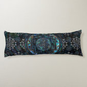 Sri Yantra/Sriのチャクラのアワビの貝および銀 ボディピロー (裏面)