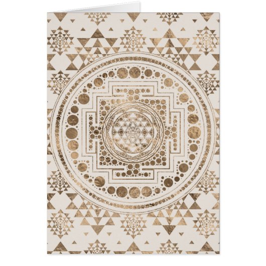 Sri Yantra/Sriのチャクラのパステルの金ゴールド (正面)