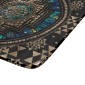 Sri Yantra/Sriのチャクラの大理石および金ゴールド カッティングボード (角)
