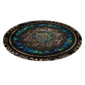 Sri Yantra/Sriのチャクラの大理石および金ゴールド カッティングボード (角)