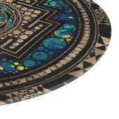 Sri Yantra/Sriのチャクラの大理石および金ゴールド カッティングボード (角)