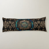 Sri Yantra/Sriのチャクラの大理石および金ゴールド ボディピロー (裏面)