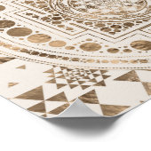 Sri Yantra / Sri Chakra Pastel Gold ポスター (角)