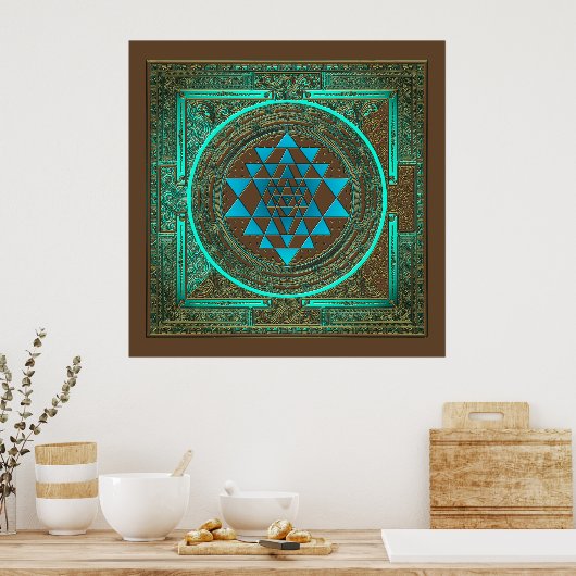 Sri Yantra Water Glow – ポスター (キッチン)
