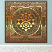 SriChakra Yoga瞑想キャンバスインドのシンボル キャンバスプリント (インサイチュ (ウッドフロア))