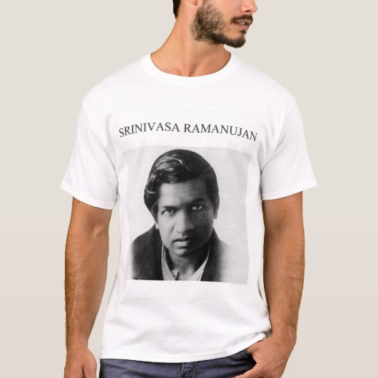 Srinivasa Ramanujan最も驚くべき数学者 Tシャツ (正面)