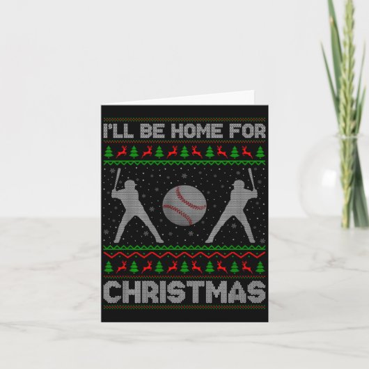 Srty Baseball Player Ugly Christmas Sweaters Xmas  カード (正面)