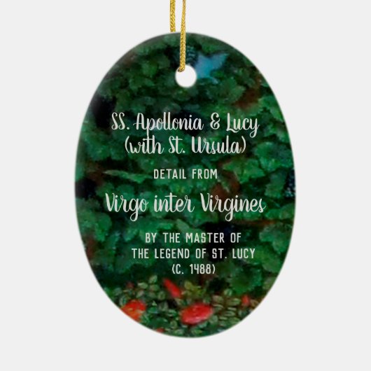 SSアポロニアとルーシー(セントウルスラ付き) セラミックオーナメント (裏面)