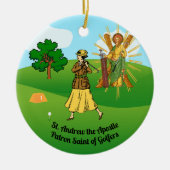 SSアンドリュー&ジュードと2人の女性ゴルファー セラミックオーナメント (正面)