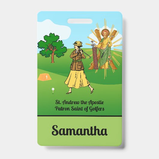 SSアンドリュー&ジュードと2人の女性ゴルファー バッジ (正面)