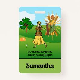 SSアンドリュー&ジュードと2人の女性ゴルファー バッジ