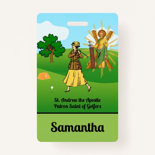 SSアンドリュー&ジュードと2人の女性ゴルファー バッジ (正面)