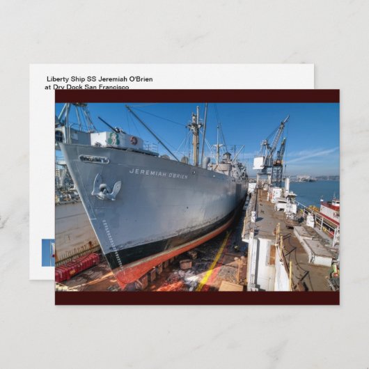SSエレミアオブライエンリバティシップアットドライ波止場 ポストカード (正面/裏面)
