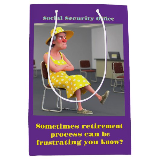 「SSオフィスでの退職プロセス」 ミディアムペーパーバッグ (正面)