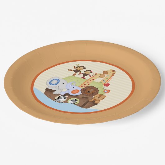 SSノア/ノアの箱舟の赤ちゃんシャワー ペーパープレート (アングル)