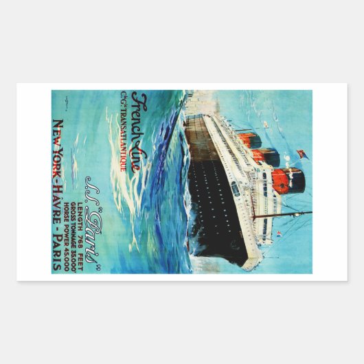 ssパリ – ザフランスのライン 長方形シール (正面)