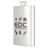 SSフラスコ – EDCCロゴ付き黒、カラー付き フラスク (左)