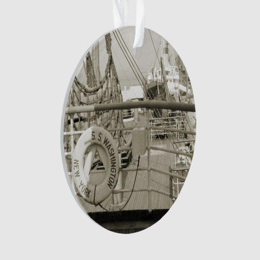 SSワシントンラグジュアリーライナークルーズシップ1930のデッキ オーナメント (正面)