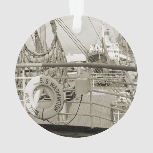 SSワシントンラグジュアリーライナークルーズシップ1930のデッキ オーナメント (裏面)