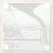 SSワシントンラグジュアリーライナークルーズシップ1930のデッキ ガラスコースター (裏面)