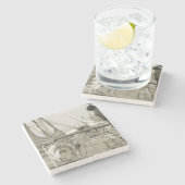 SSワシントンラグジュアリーライナークルーズシップ1930のデッキ ストーンコースター (横)