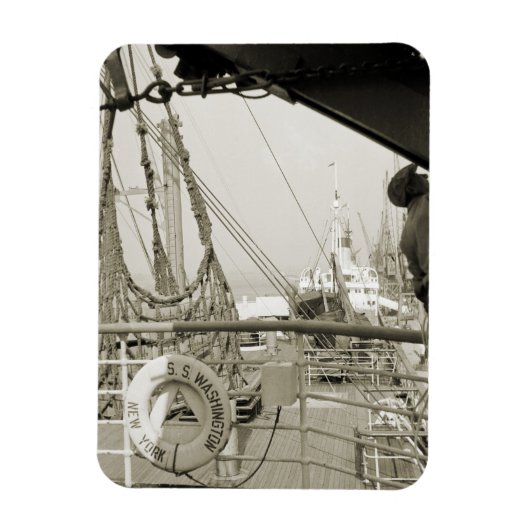 SSワシントンラグジュアリーライナークルーズシップ1930のデッキ マグネット (縦)