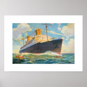SS Bremen at Sea ポスター