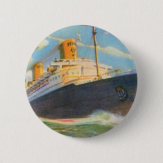 SS Bremen at Sea 缶バッジ (正面)