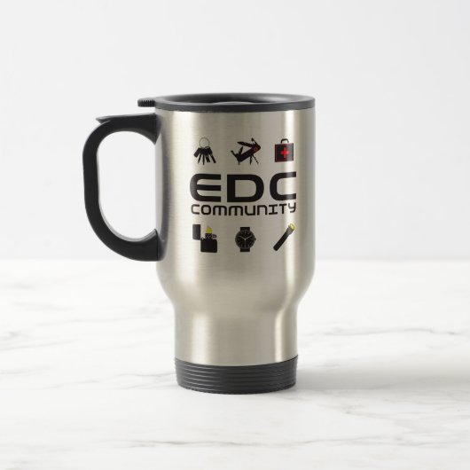 SS Mug - EDCCロゴ(黒、色付き) トラベルマグ (左)