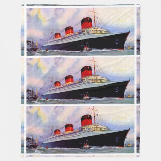 ss Normandie フリースブランケット (正面)