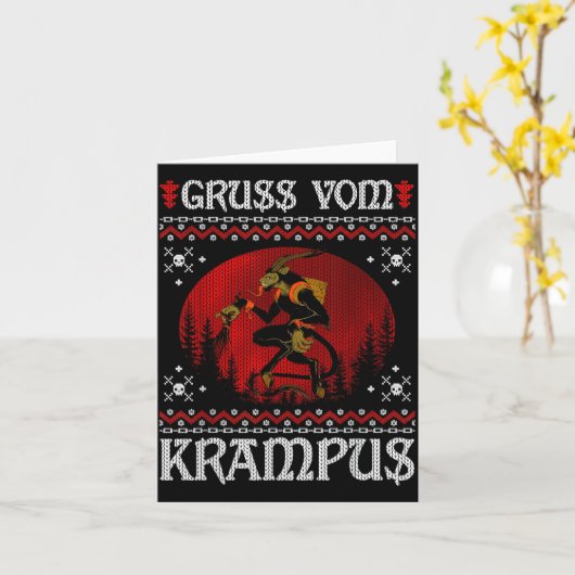 Ss Vom Krampus Christmas Evil Xmas Horror Ugly Swe カード (黄色い花)