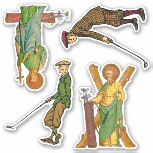 SSAndrew & Judeと男性ゴルファー2人のヴィンテージ シール (正面)