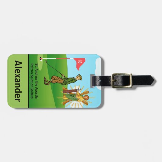 SSAndrew & Judeと2男性ゴルファーのバッジ ラゲッジタグ (正面横)