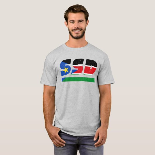 SSD South Sudan African ISO Code 3166 Tシャツ (正面フル)