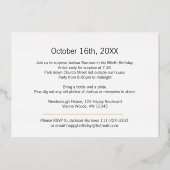 SSH...サプライズ50歳の誕生日パーティー金ゴールドブラック 箔招待状 (裏面)