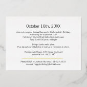 ssh...サプライズ70th誕生日パーティー金ゴールドブラック 箔招待状 (裏面)