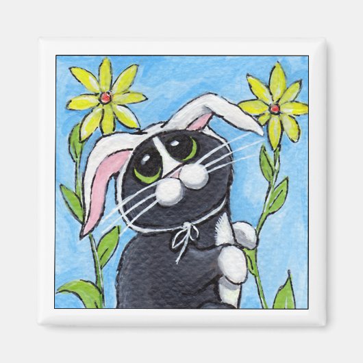 ssh...私は狩りウサギだ！- Cat磁石 マグネット (正面)