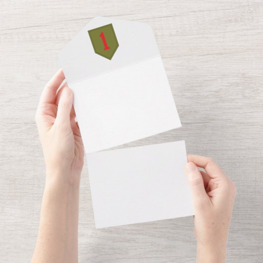 SSI – 第1歩兵師団（テキストを使用） オールインワン招待状 (貼ってはがせる)