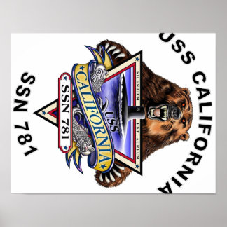 SSN 781 USSカリフォルニア ポスター
