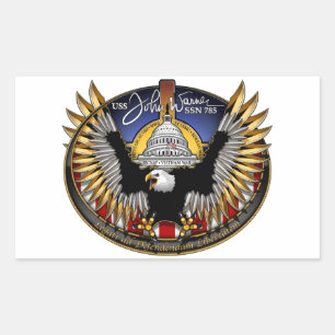 SSN 785 USSジョンワーナー 長方形シール