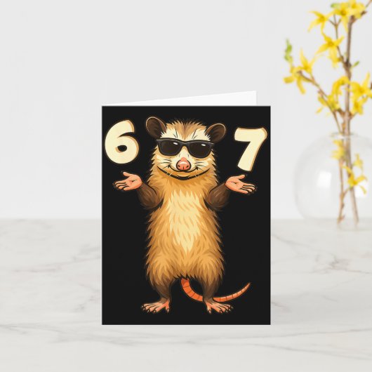 Ssum 67 Hand Motion Meme Funny Kids Teens Gen Alph カード (黄色い花)