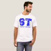 stは白くおよび青の水玉模様に文字を入れます tシャツ (正面フル)