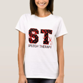 stは黒くおよび赤い水玉模様の影に文字を入れます tシャツ