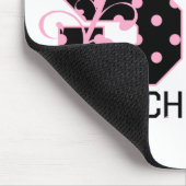 stは黒く、ピンクの水玉模様に文字を入れます マウスパッド (コーナー)